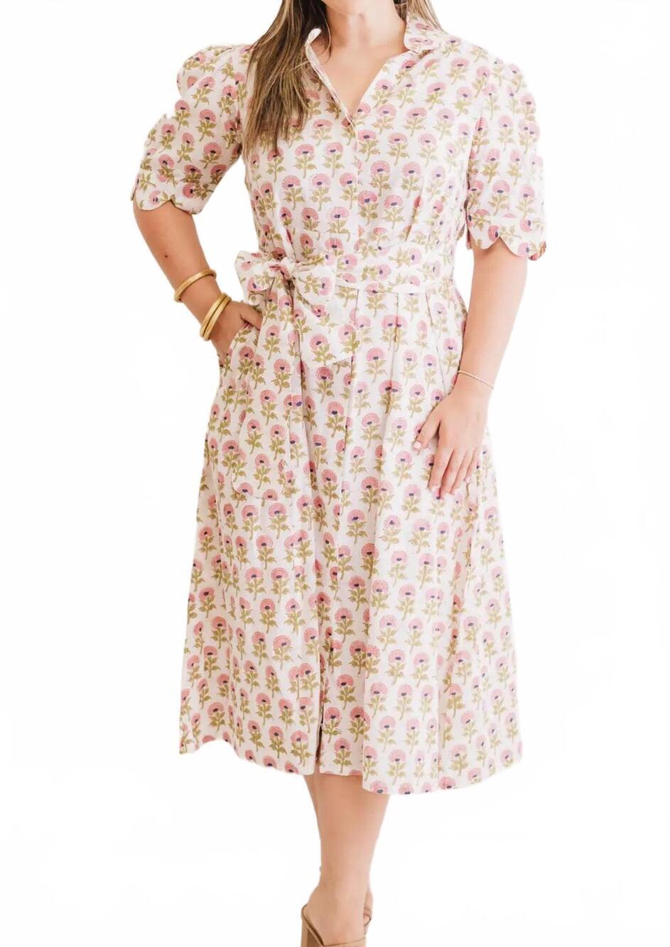 NEW HEART OF GRACE isabella grace scalloped dress in multicolor